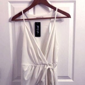 Nasty Gal - White Wrap Dress